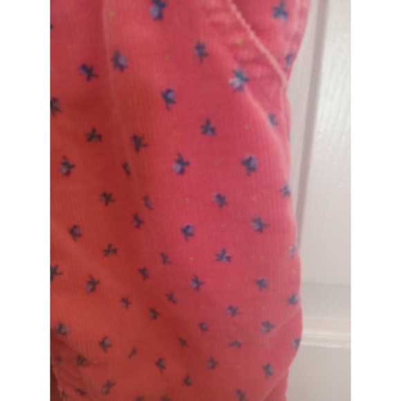 VTG 80s OshKosh B'gosh Pink Floral Print Corduroy Bib Overalls 18 Months - Picture 6 of 16